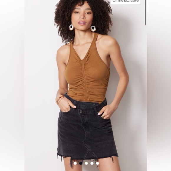 Agolde Asymmetrical Denim Black Mini Skirt - Picture 1 of 14